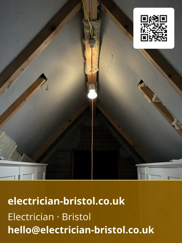 Cable run being clipped along a loft rafter